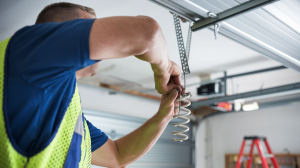 a-worker-is-repairing-a-garage-door-spring