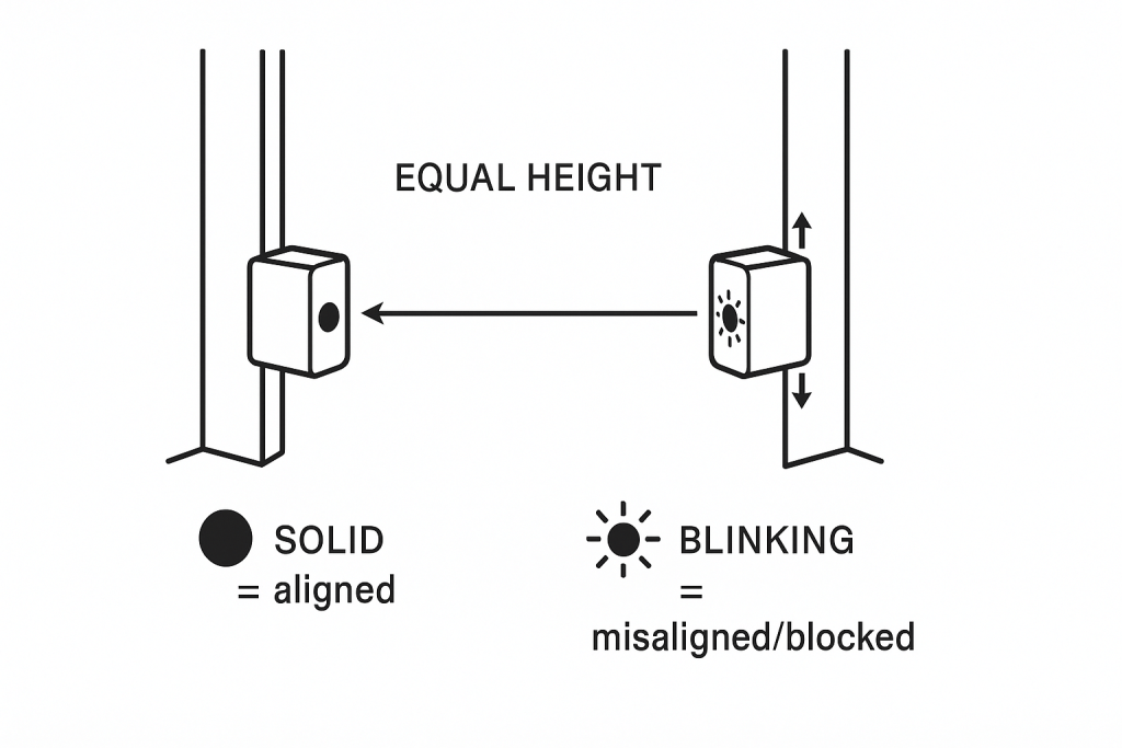 garage door sensor alignment diagram