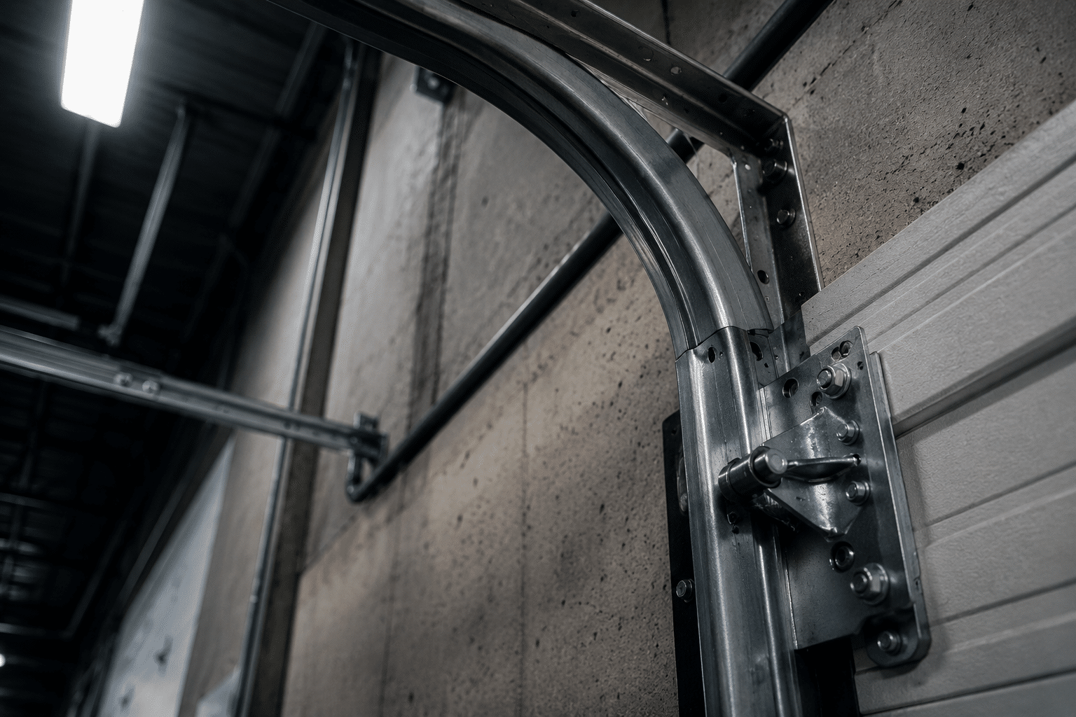 heavy-duty commercial garage door track and hinge