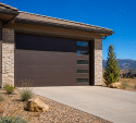 Modern desert home with garage door