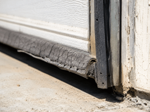 Weathered garage door and trim details